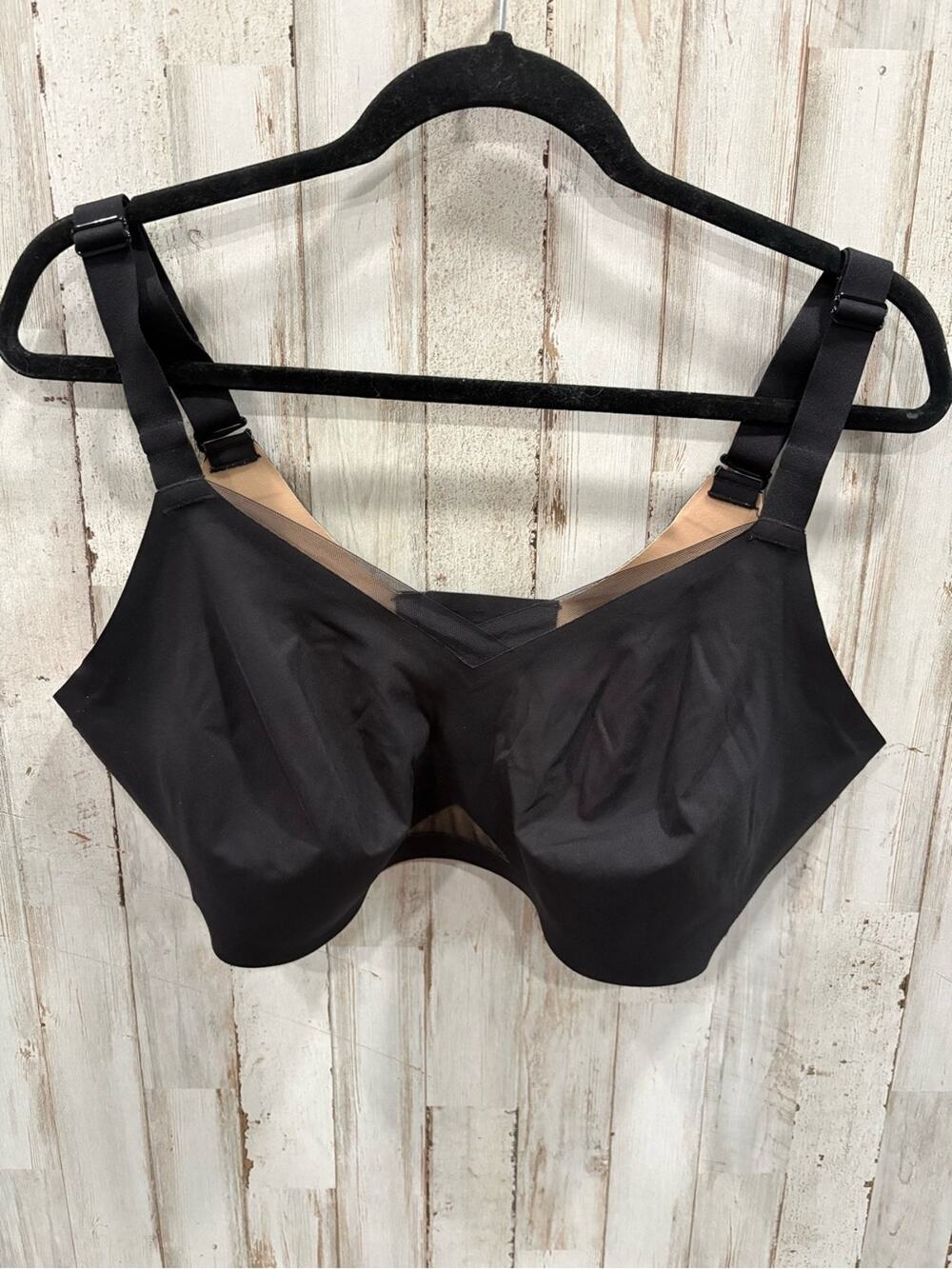 Honeylove Black Wire Free Crossover Bra Womens 1X+ Comfort Lift Seamless
